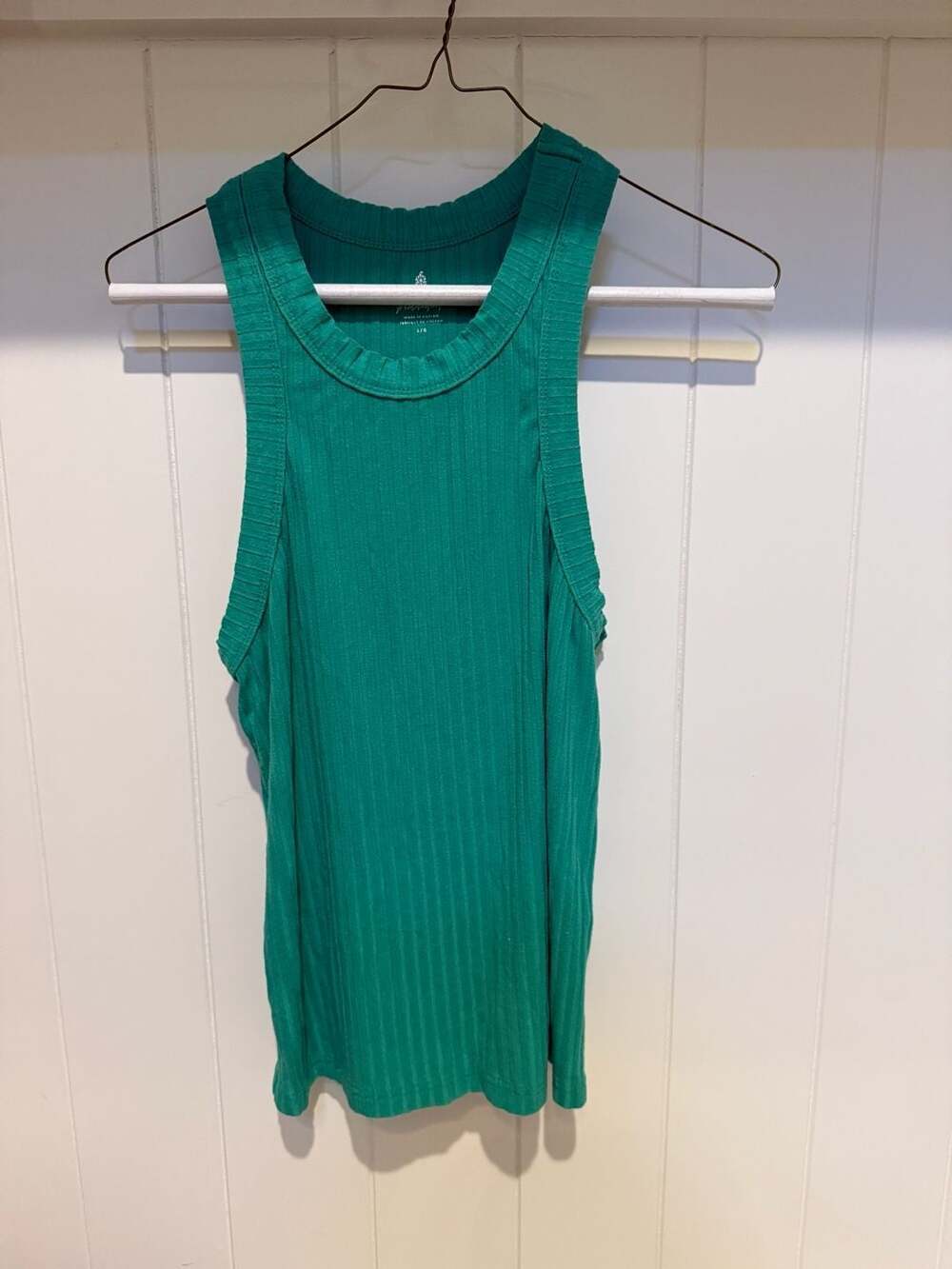 Free People Solid Ribbed High Neck Tank Top